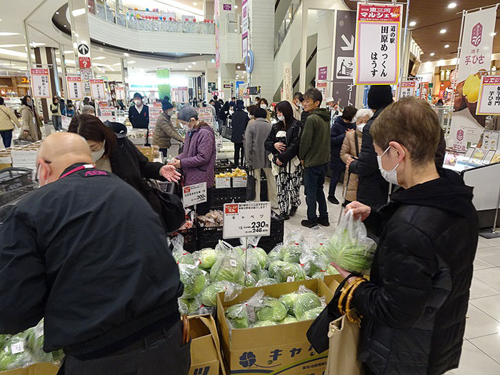 キャベツが1玉230円 「東三河マルシェ」にぎわう イオンモール新瑞橋で