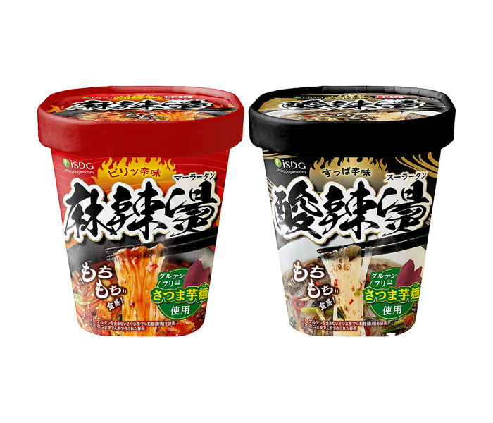 好評！もちもち食感さつま芋麺「麻辣燙」「酸辣燙」 カップ入りで手軽