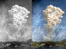 【写真多数】〈終戦78年〉出撃前の特攻隊、原爆のきのこ雲、火炎放射器で焼かれる沖縄―。AI技術と対話をもとにカラー化した写真が繋ぐ“過去と現在”