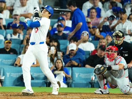 大谷翔平は5打数無安打で2戦連続ノーヒット　フィリーズとのPS前哨戦負け越し地区2位と3差