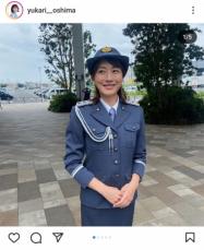 大島由香里アナ　地元平塚で一日警察署長　さすが大型二輪免許持ち！白バイにまたがり「素敵なエンジン音」