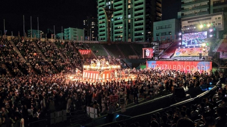 河内家菊水丸、盆踊りツアー最後は「見取り図盆踊り」　2人の誠意＆3500人の熱狂でギャラいらん!?