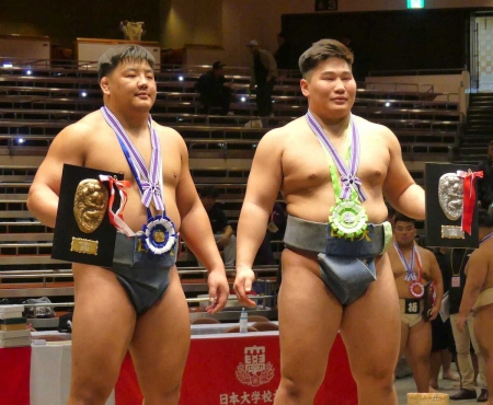 日体大4年のブフチョローンが学生横綱に！決勝は史上初のモンゴル出身対決「先輩の強さ見せないと」