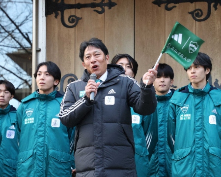 青学大・原晋監督「あいたいね大作戦、スタート！」青山キャンパスで大号令