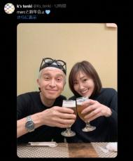 KEIKO　マーク・パンサーと「新年会ょ」乾杯2ショットに「美しすぎる」「仲良しで嬉しい」の声