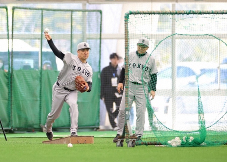 巨人・田中将大　今キャンプ初めて座った捕手に43球　防具は着けず　フォーム確認「いい方向に…」