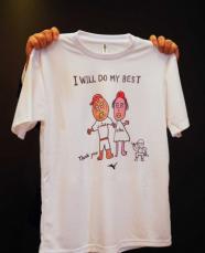 前田健太　マケケン画伯　スウェット 前田健太から報道陣へ、直筆手紙と「マエケン画伯」Tシャツの粋な