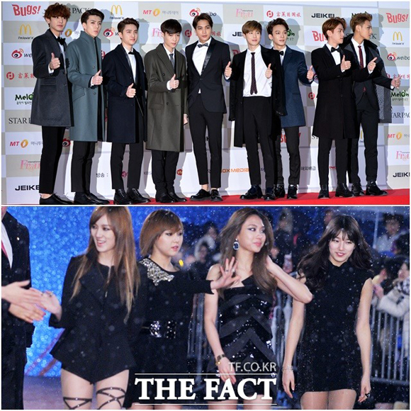 EXO vs miss A、同日カムバックで男女対決を予告