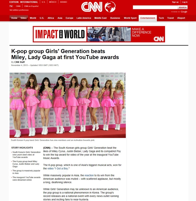 CNN、「少女時代は韓国で国家的な現象」と絶賛