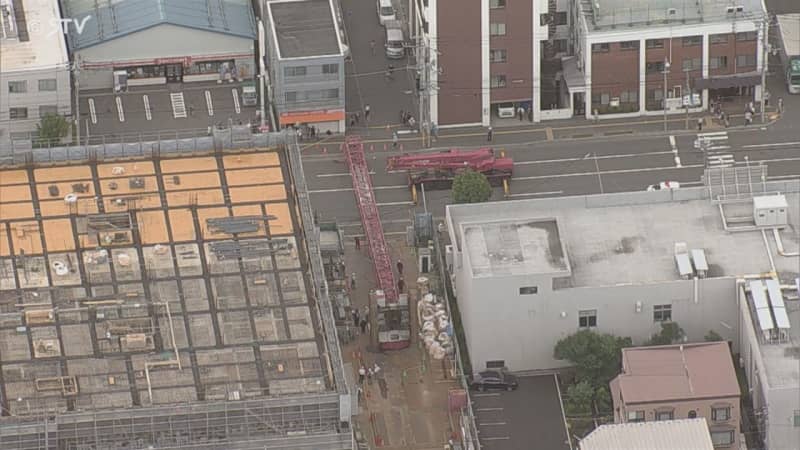 【速報】【空撮】札幌市白石区の工事現場でクレーン車が倒れる