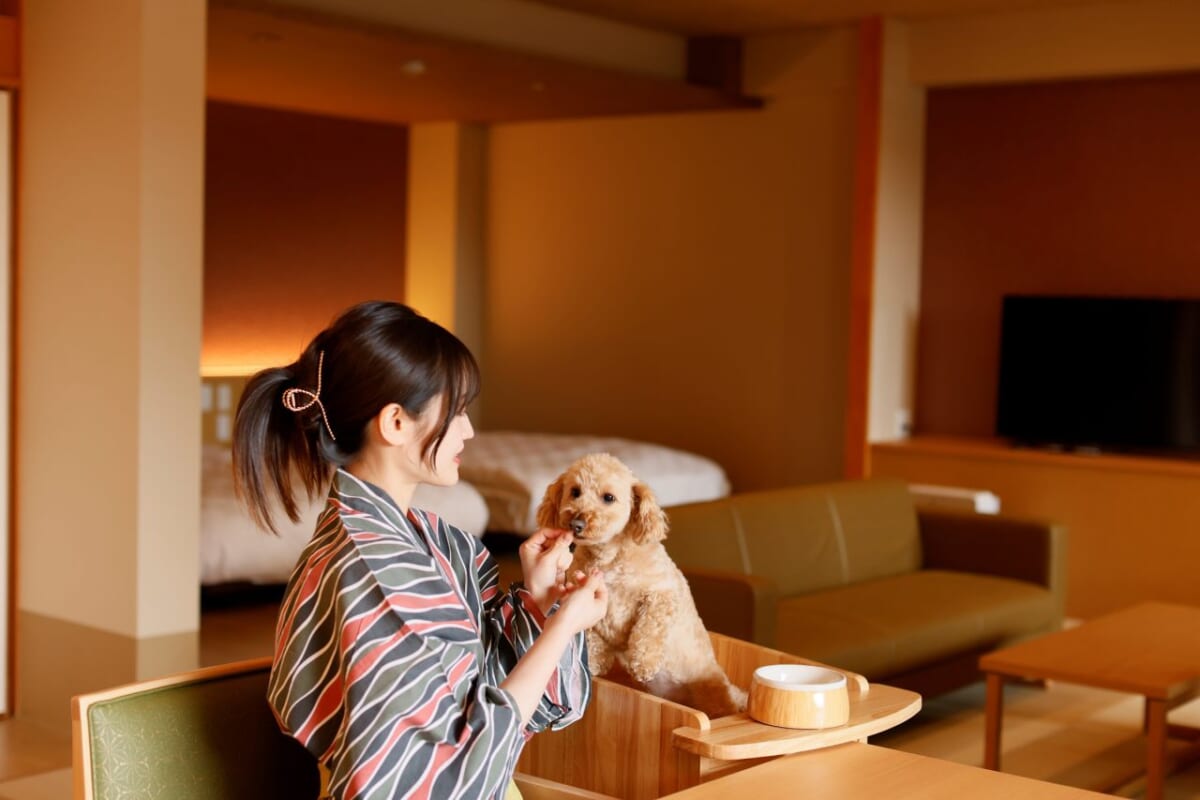 愛犬と一緒に宿泊！大阪市内の温泉旅館「不死王閣」に小型犬と泊まれる客室とドッグランが新設