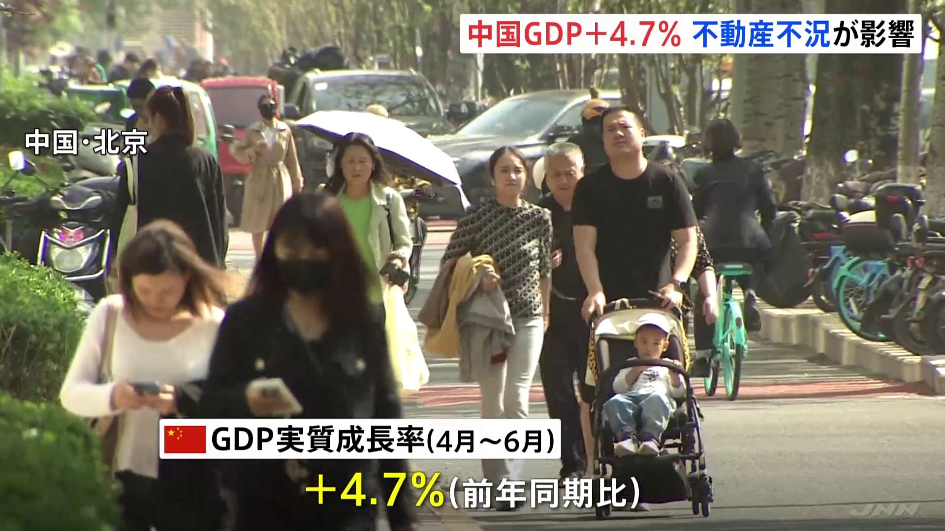 中国 今年４～6月GDP＋4.7%　1月～3月5.3%から減速　共産党の重要会議「3中総会」始まる