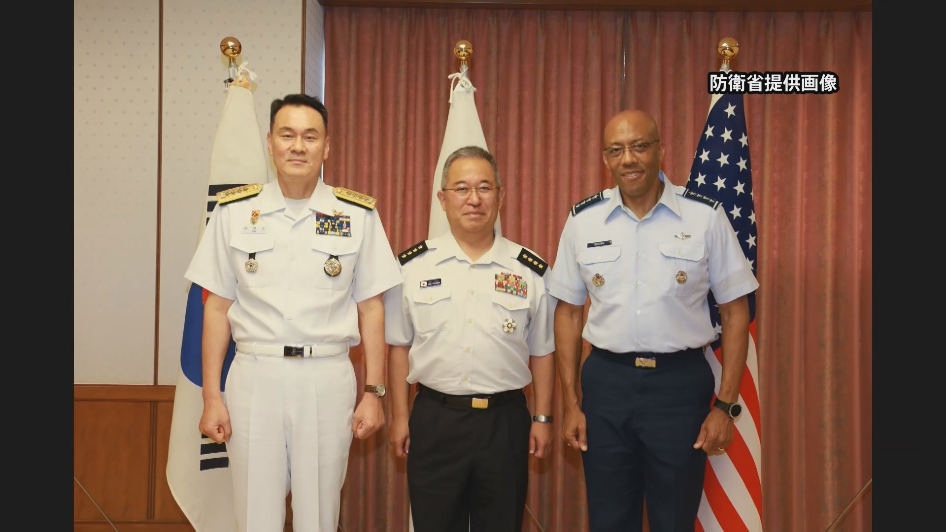 日米韓の制服組トップが会談　ロ朝の軍事協力を非難