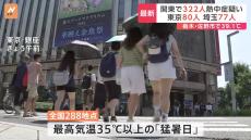 関東1都6県で熱中症疑いの搬送者数は計322人に　栃木・佐野市で39.1℃　東京都心で36.6℃