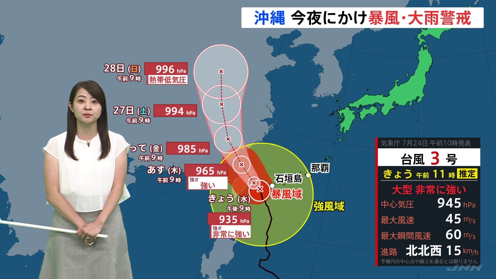 【台風3号・予報士解説】沖縄は今夜にかけ暴風・大雨に要警戒　北海道・雨竜川では氾濫発生