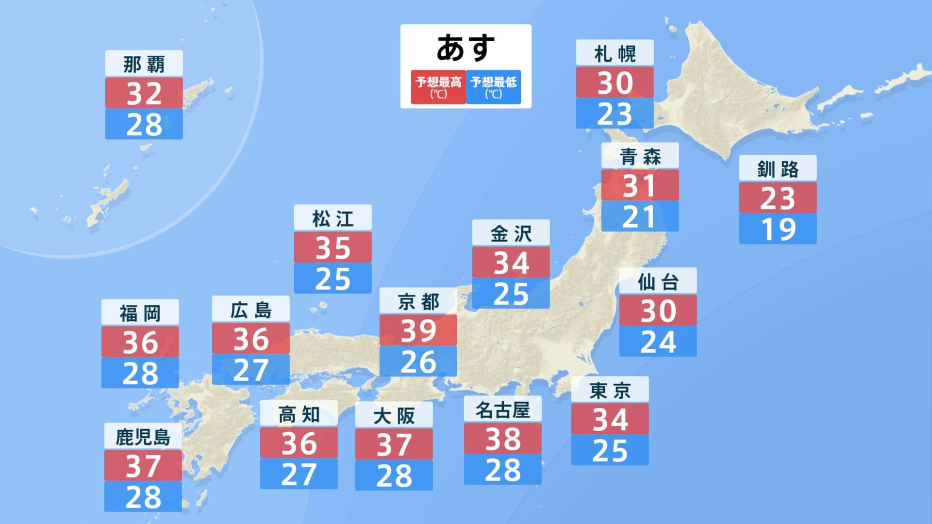 あすも危険な暑さが続く　熱中症に厳重警戒