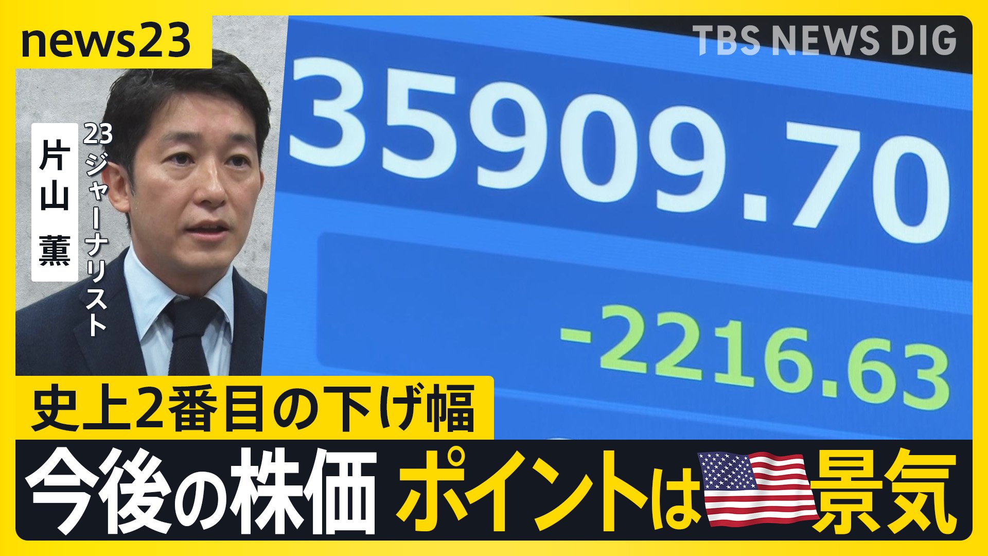 「日本の歴史に残る急落」日経平均2200円超の暴落にNISAで投資する人は？ 今後の株価はどうなる？背景にアメリカ経済への不安感【news23】