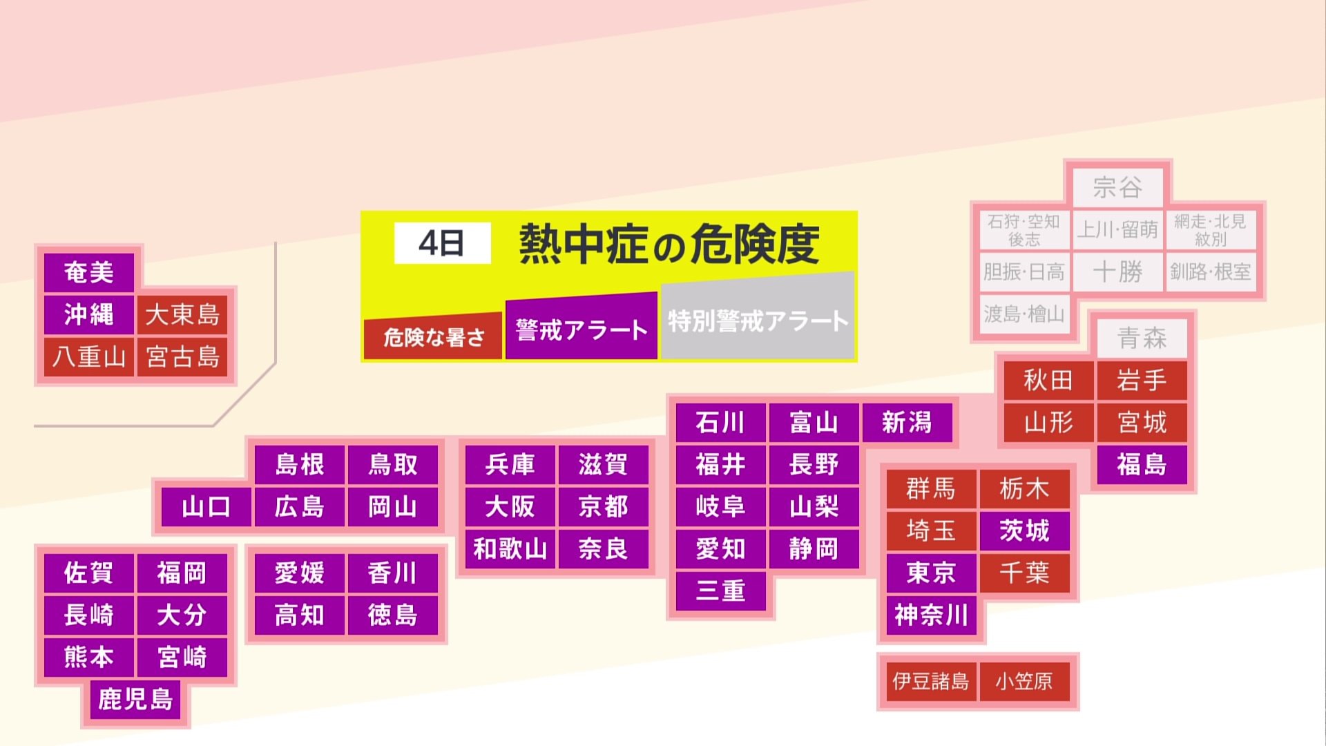 暑さのブレーキかからず　8月最初の日曜日も40℃近い暑さ　午後は市街地でも急な激しい雷雨のおそれ