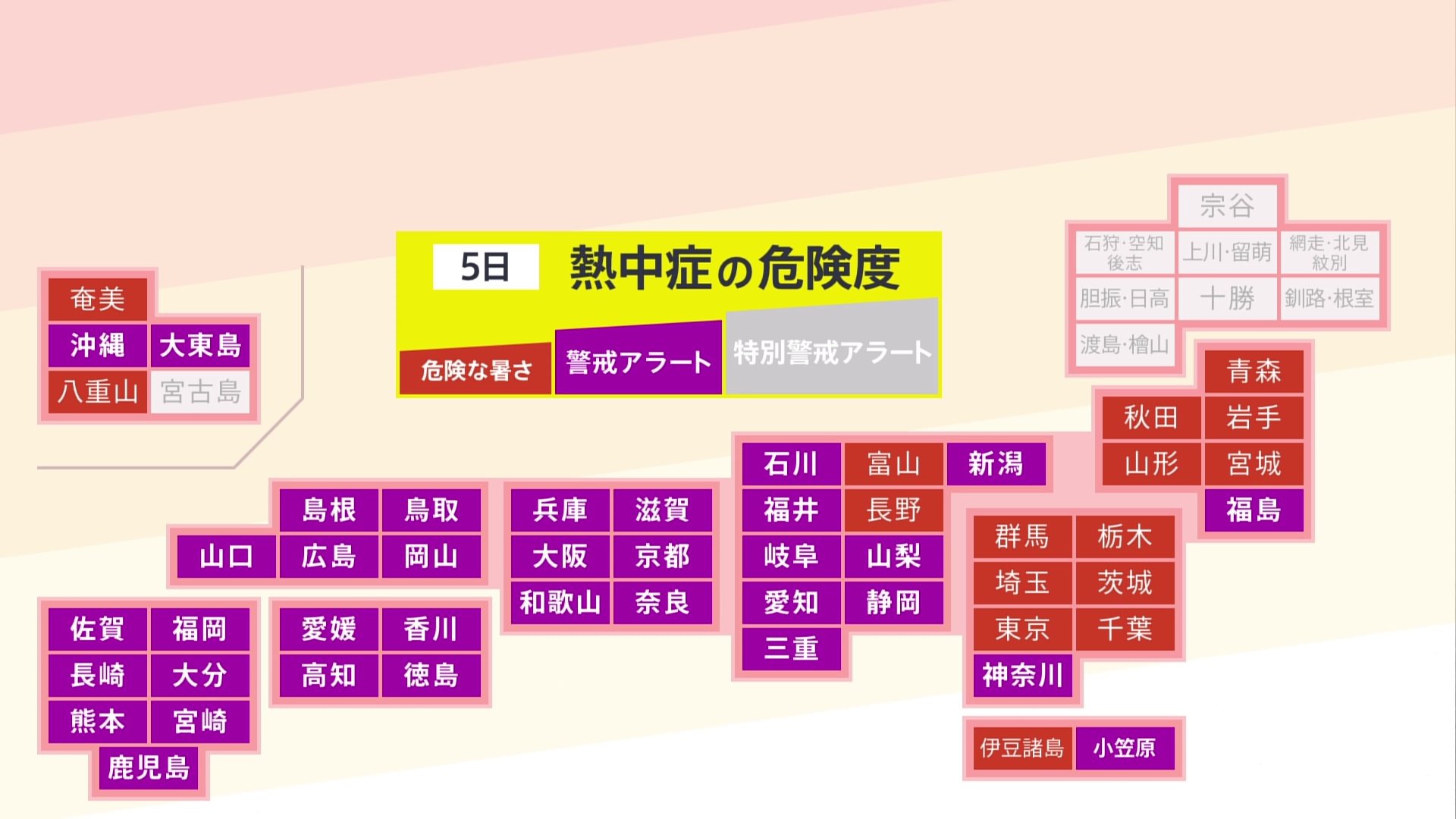 炎暑止まらず熱中症に厳重警戒　九州～関東は猛暑日続き40℃迫る所も　午後は天気急変にも注意