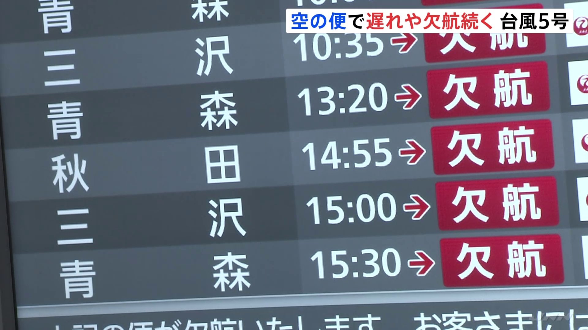 日本航空では岩手・花巻空港発着便の全便欠航が決定　台風5号、空の便への影響は？