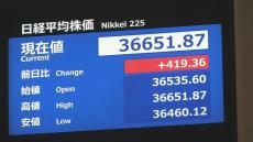 【速報】日経平均株価　一時400円以上値上がり