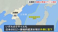 北朝鮮が複数の弾道ミサイルを発射　日本のEEZ＝排他的経済水域の外側に落下か　現時点で被害情報はなし