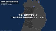 ＜解除＞【土砂災害警戒情報】秋田県・由利本荘市沿岸、由利本荘市内陸