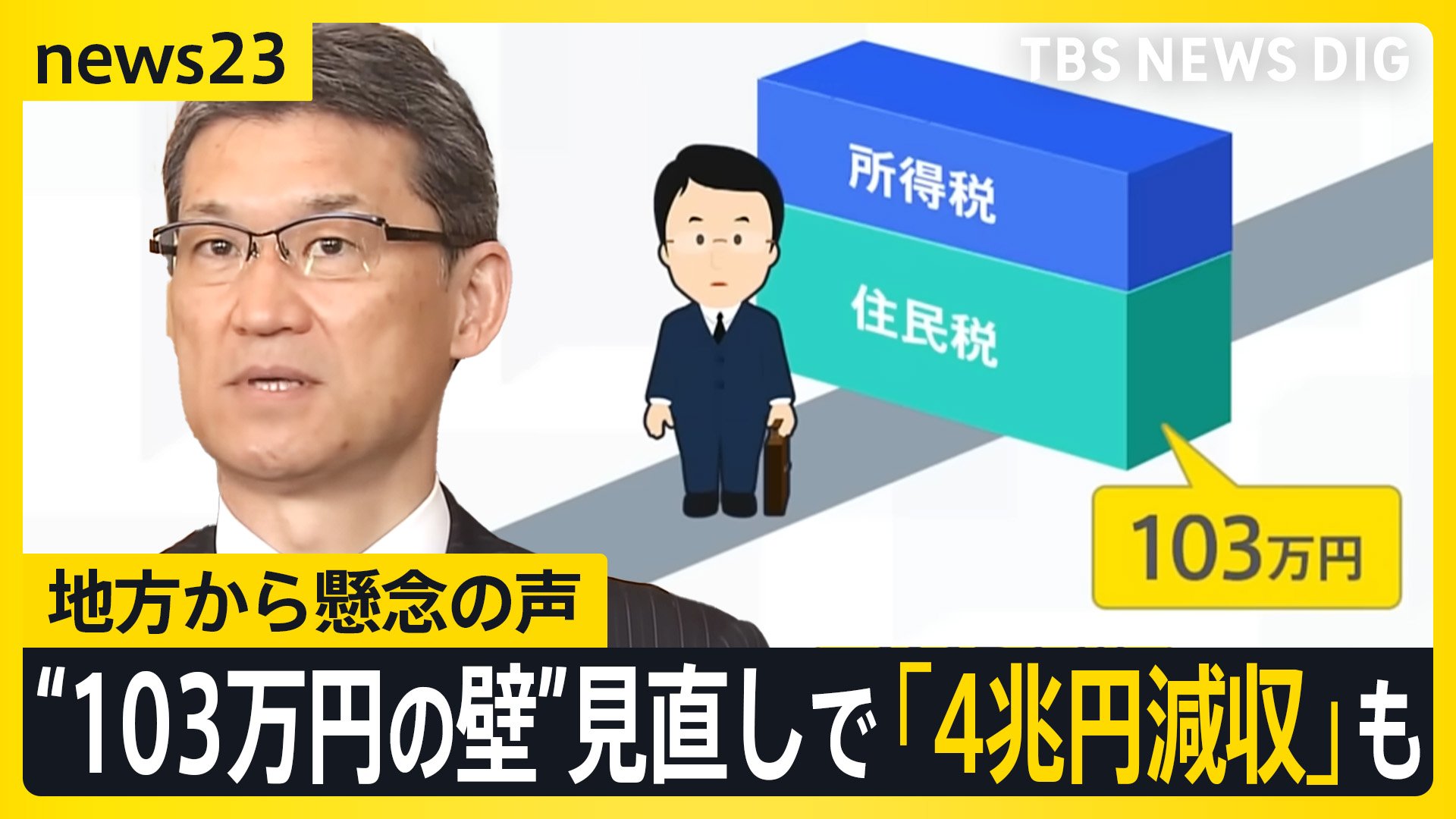 “103万円の壁”見直しに地方から懸念の声「住民税だけで4兆円程度の減収」 8日から自民・国民で政策協議【news23】