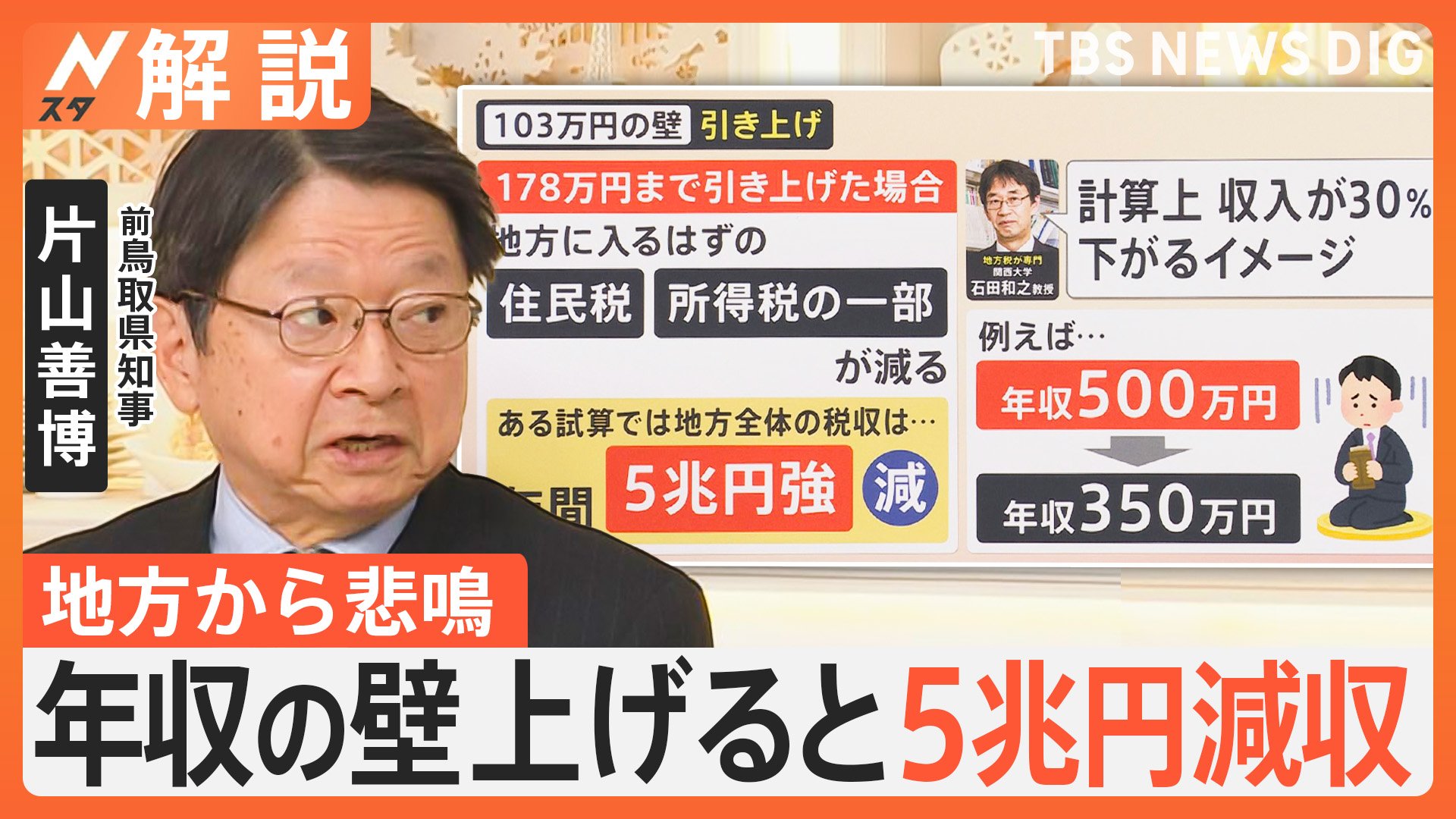 片山元総務大臣が裏側語る…総務省から“根回し”あった？ 年収の壁上げると5兆円減収、地方から悲鳴「財政破綻」【Nスタ解説】