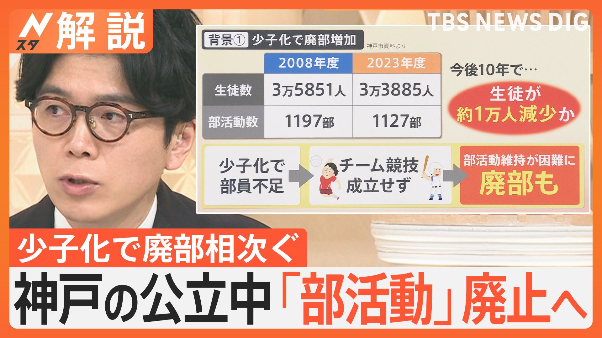 「やりたい部活ない」神戸の公立中「部活動」終了へ、少子化で廃部相次ぐ、外部委託で会費の負担増も【Nスタ解説】