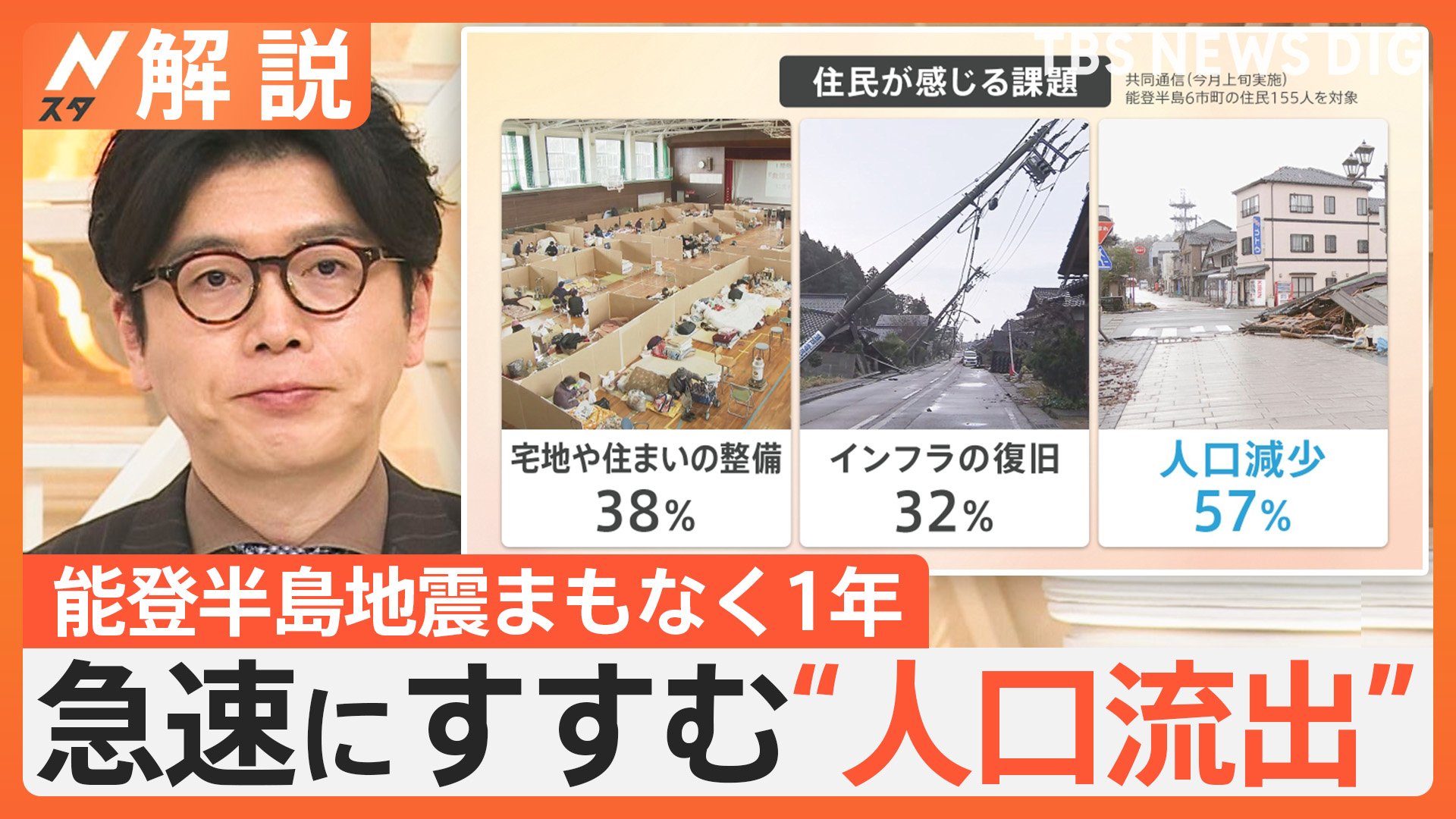 能登半島地震まもなく1年、住民が感じる課題「人口流出」「インフラの復旧」「宅地や住まいの整備」【Nスタ解説】