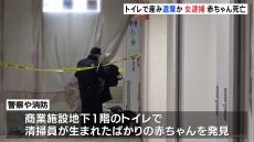 商業施設のトイレで赤ちゃんを産み落とし遺棄した疑い　25歳女を逮捕　赤ちゃんは死亡