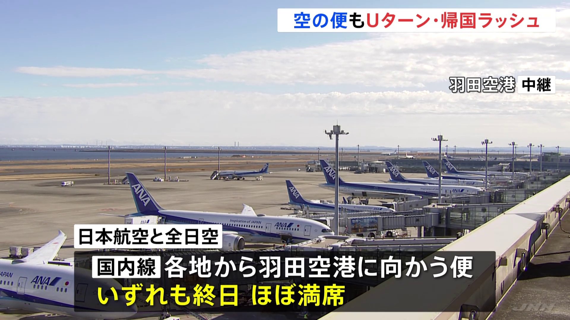 成田空港は4日に約5万人が帰国見通し 国内線JAL・ANAともに羽田向かう便は“終日ほぼ満席”