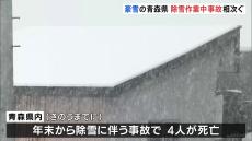 災害レベルの豪雪となっている青森県で除雪作業中の事故が相次ぐ　4人が死亡