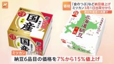 ミツカン 今年3月から一部商品を最大15％値上げへ　納豆「金のつぶ」は235円→252円（税込み）に