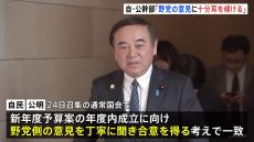 予算案の年度内成立目指し　“野党の意見を丁寧に聞き合意を得ていく考えで一致”自民・公明幹部