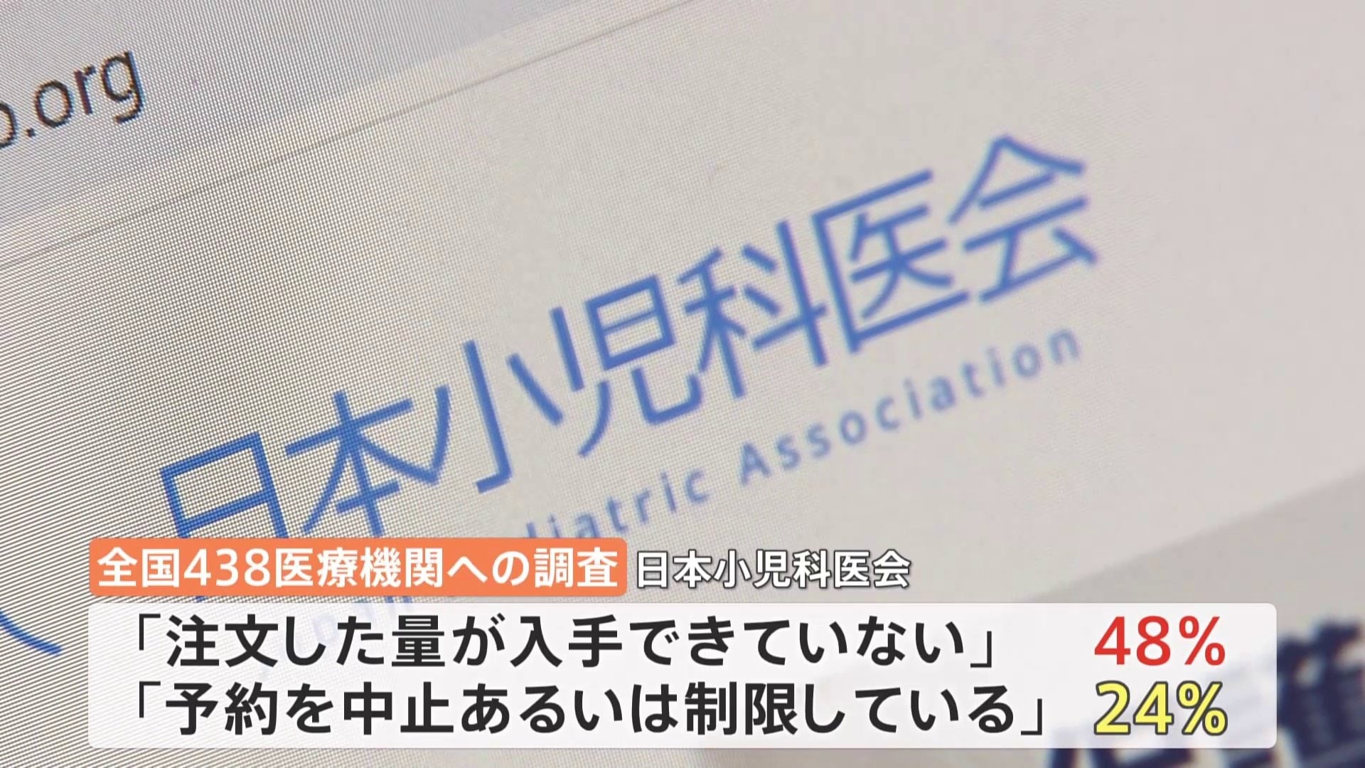 はしかと風疹の混合ワクチン　約半数の医療機関が希望の量を入手できず接種に遅れも　日本小児科医会