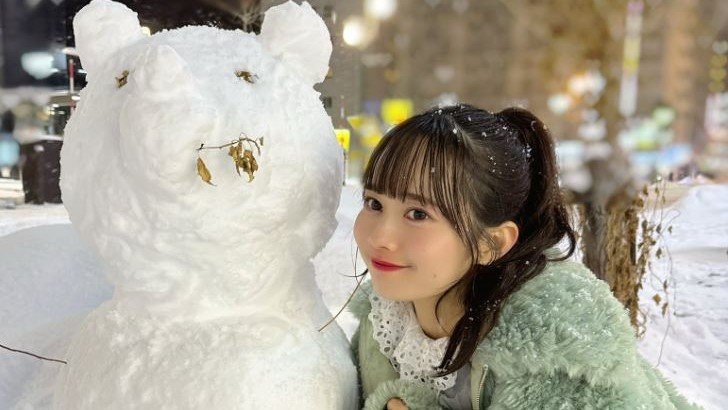 【#ババババンビ】近藤沙瑛子さん「雪だるま作った」さりげない三段仕上げと可憐さにフォロワー感嘆「雪の妖精かと」