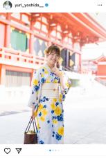 女子ゴルフ吉田優利、涼しげ浴衣姿を披露　浅草訪問、海外へ「日本の伝統的YUKATA。お勧めですよ！」