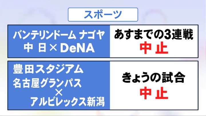 グランパス戦も中止に…台風10号接近に伴う東海3県の施設等への影響 ナガシマスパーランドなど臨時休業