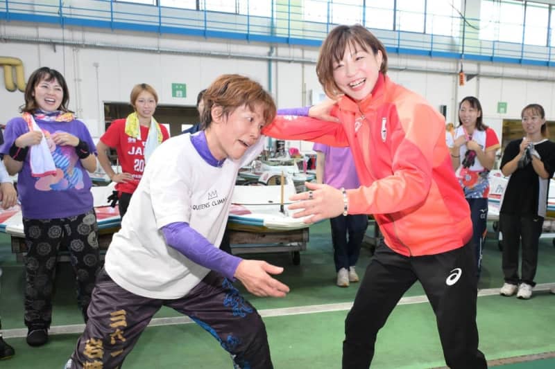 【柔道】角田夏実 ボートレース福岡で〝凱旋〟トークショー　ピットでは女子レーサーを巴投げ