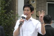 小林鷹之氏　陣営の演説会で「２番じゃダメなんです」