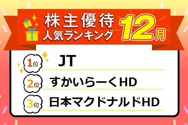 株主優待人気ランキング2020年12月：配当利回りも高い優待株多数！大人気の食事券、自社飲料優待も - 記事詳細｜Infoseekニュース