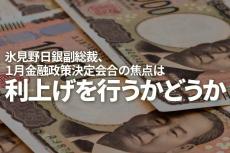 氷見野日銀副総裁、１月金融政策決定会合の焦点は利上げを行うかどうか