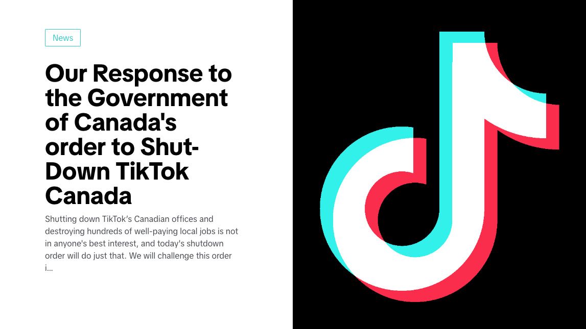 カナダ政府が｢TikTok｣現地法人に事業停止命令 安全保障リスクを明言も､アプリ利用は禁じず