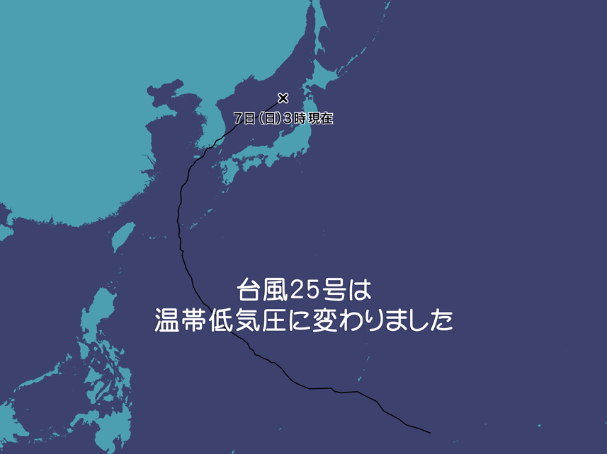 
台風25号が温帯低気圧に　北日本は暴風で停電のリスクも
        