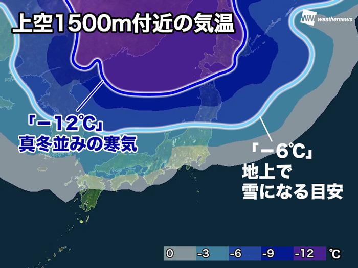 
雪になる目安の「上空の寒気」の強さとは？
        