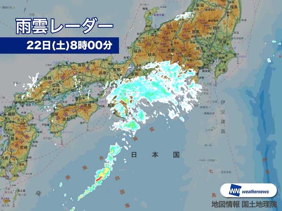 
近畿や東海で本降りの雨　雨雲は関東南部へ
        