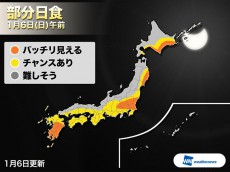 
日本では3年ぶりの部分日食　太平洋側は広く観測チャンス
        