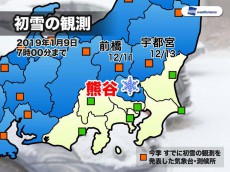 
熊谷で初雪観測　東京都心は雪降らず このあとは強い北風注意
        